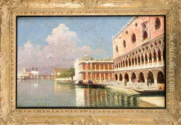Ansicht Von Venedig, Blick Auf Die Stille Lagune Vor Der Piazzetta San Marco Oil Painting - Rafael Senet y Perez