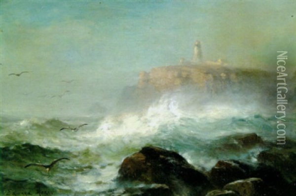 Foggy Morning - English Channel 1881 Oil Painting - Edward Moran