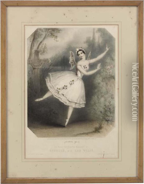 Carlotta Grisi In The Ballets Giselle And Peri Oil Painting - John Brandard