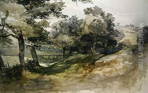 A Shady Lane Tunbridge Wells 1847 Oil Painting - John Middleton