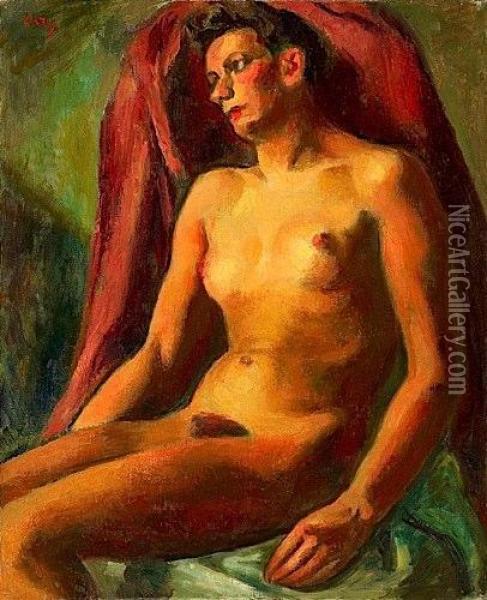 Nu Assis, Circa 1930 Oil Painting - Manuel Ortiz De Zarate