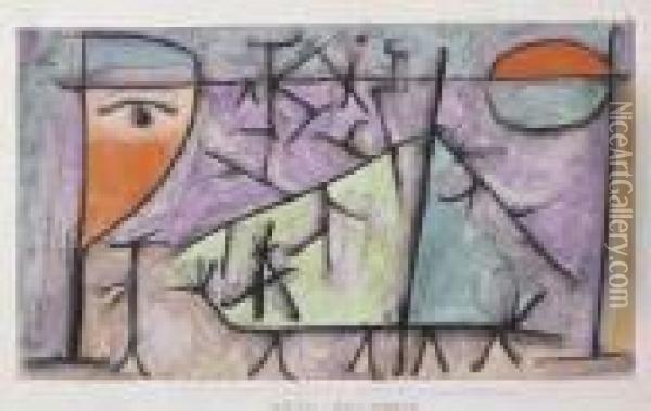 Sonnen Untergang Oil Painting - Paul Klee
