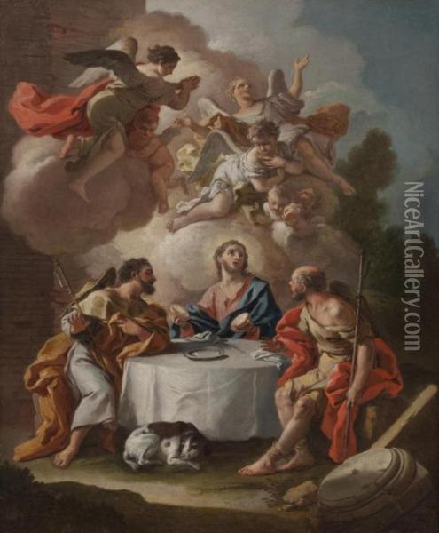 Cena In Emmaus Oil Painting - Francesco Solimena