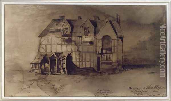 The House of William Shakespeare 1564-1616 in Stratford upon Avon Oil Painting - Victor Hugo