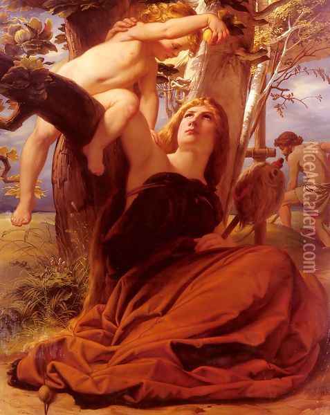Adam and Eve after the Fall Oil Painting - Edward Jakob Von Steinle