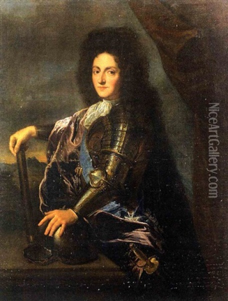 Portrait Du Duc De Bourgogne(?) Oil Painting - Jean-Baptiste Santerre