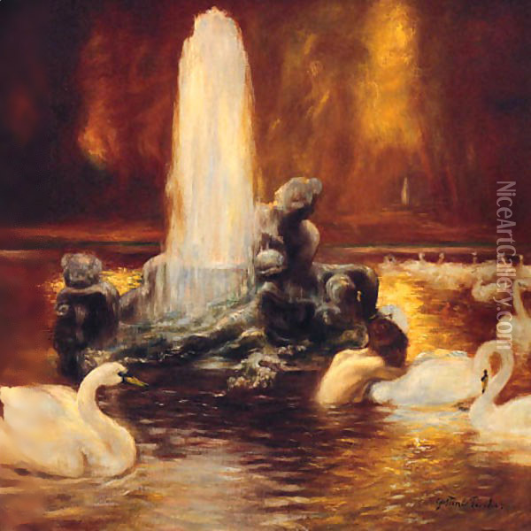 Leda And The Swan Oil Painting - Gaston de Latouche