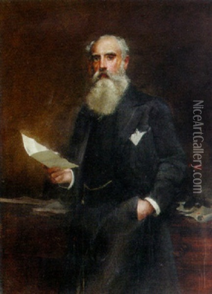 Portrait Of G.b. Wieland, Esq. Oil Painting - Sir Samuel Luke Fildes