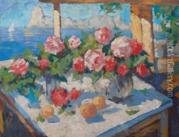 Bouquet De Roses Oil Painting - Konstantin Alexeievitch Korovin