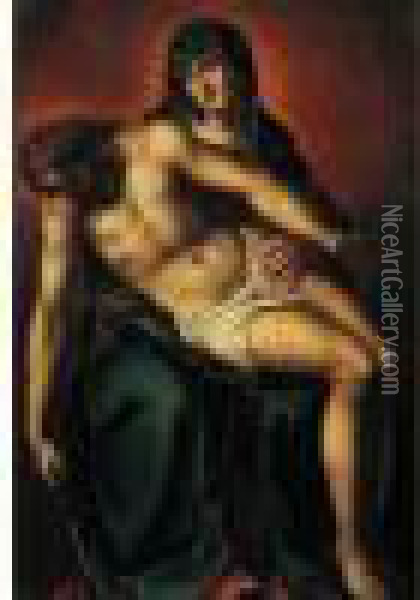 Pieta Oil Painting - Ippolito Scarsella (see Scarsellino)