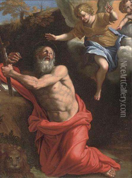The Penitent Saint Jerome In The Wilderness Oil Painting - Domenico Zampieri (Domenichino)