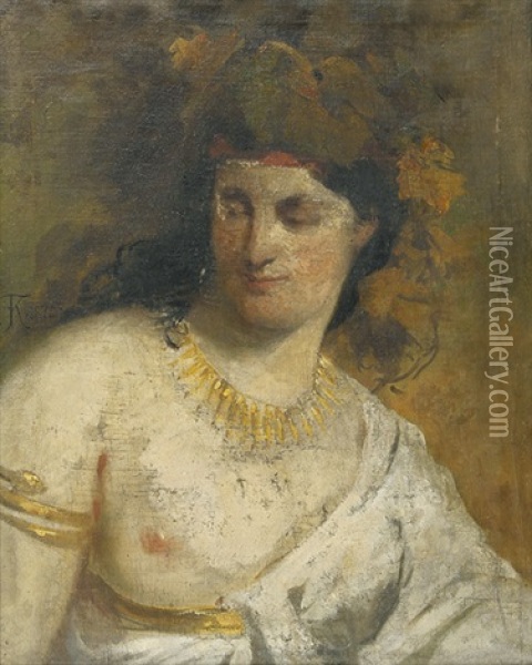 Brustbild Einer Dame In Antikisierendem Gewand Oil Painting - Ferdinand Keller