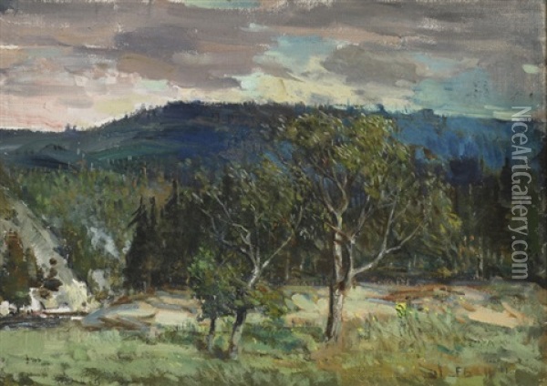 Windy Day, Gatineau Hills Oil Painting - Peleg Franklin Brownell