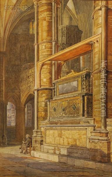 Tomb Of Henry Iii, Westminster Oil Painting - Alfred Bennett Bamford