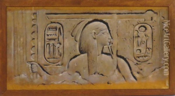 Ancient Egyptian Relief Oil Painting - Joseph Lindon Smith
