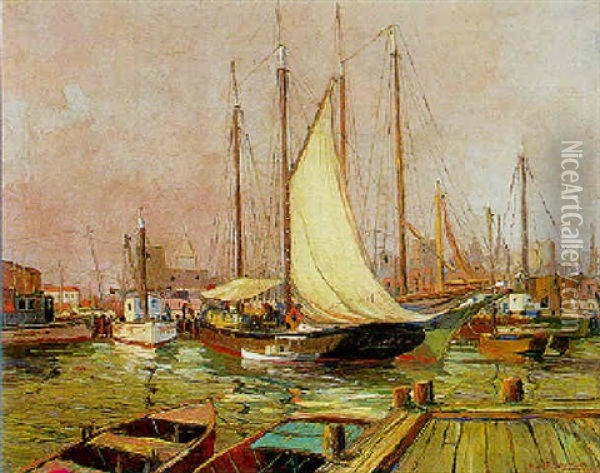 Fisching Smacks - Galveston Oil Painting - Paul Schumann