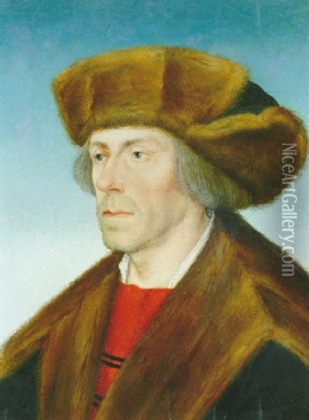 Portrait Of A Gentleman Wearing A Fur Trimmed Hat And Coat Oil Painting - Hans Maler