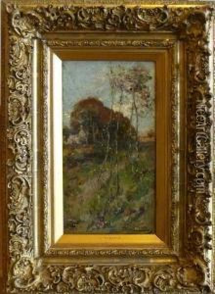 Landskap. Ca Oil Painting - George Grosvenor Thomas