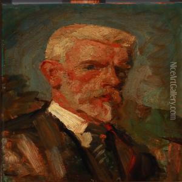The Artist's Self-portrait Oil Painting - Laurits Regner Tuxen