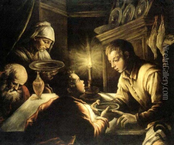 Jacob Et Esau Oil Painting - Gerolamo da Ponte Bassano