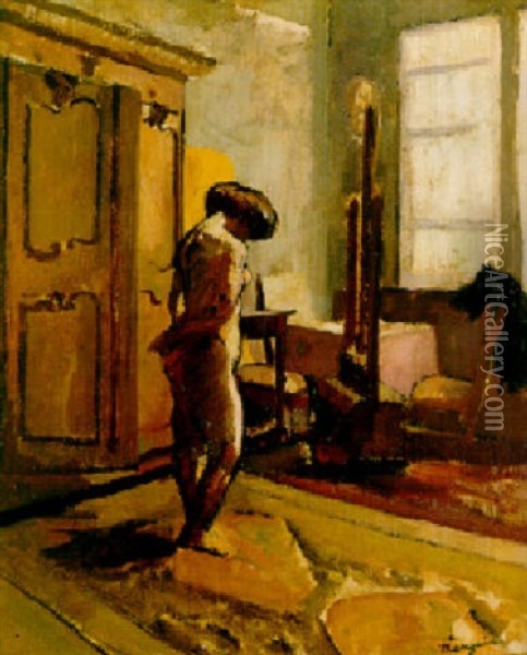 L'atelier, Le Modele Nu Oil Painting - Henri Charles Manguin