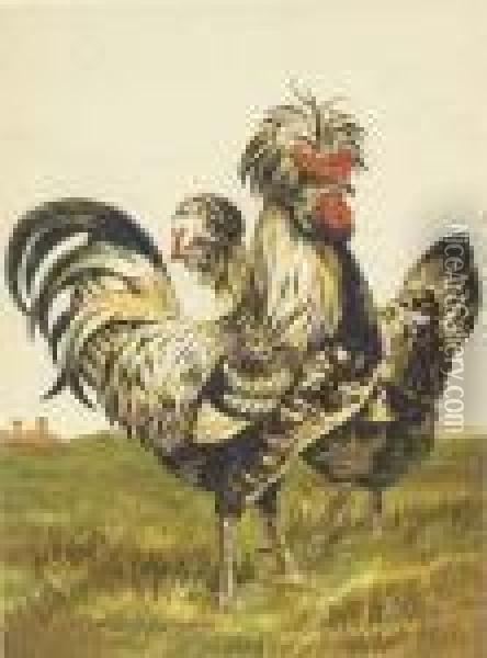 Comprising The Breeding And Management Of Profitable And Ornamentalpoultry Oil Painting - Harrison William Weir