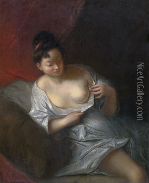 Junge Dame Im Baudoir Oil Painting - Jean Raoux