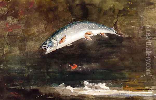 Jumping Trout Oil Painting - Winslow Homer