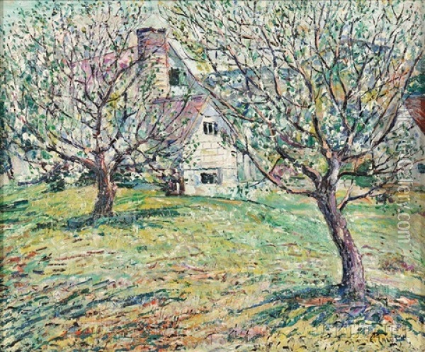 Gardener's Cottage, George Jones Dyer Estate, Norfolk, Connecticut Oil Painting - Ernest Lawson