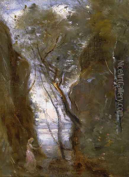 The Lac de Nemi Oil Painting - Jean-Baptiste-Camille Corot