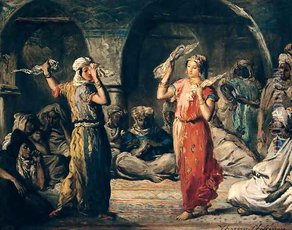 Dance of the Handkerchiefs, 1849 Oil Painting - Theodore Chasseriau