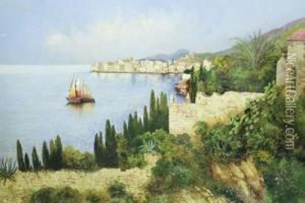 Veduta Di Dubrovnik Oil Painting - Heinrich Von Wertheim