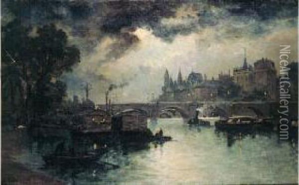 Paris, Le Pont Neuf Oil Painting - Louis Timmermans