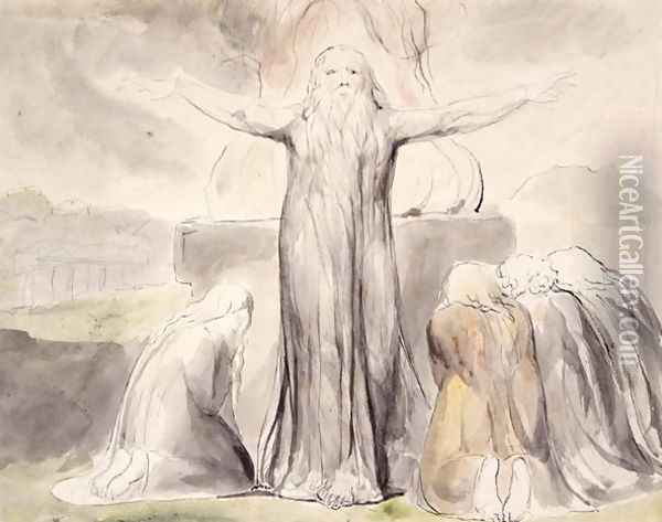 Job's Sacrifice- And my servant Job shall pray for you Oil Painting - William Blake