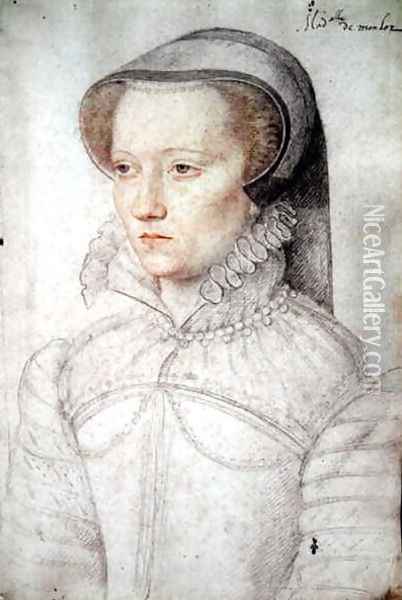 Diane de Clermont, femme de Floris-Louis, seigneur de Montlaur, c.1570 Oil Painting - (studio of) Clouet