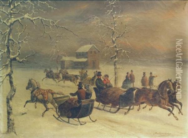 Sleigh Ride Oil Painting - Malbranche