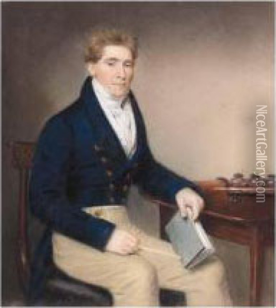 Portrait Of John Claremont Whiteman, Commander In The Hon. East India Company's Service Oil Painting - Ellen Wallace Sharples