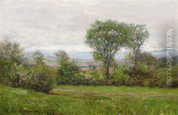 Summer Landscape Oil Painting - Percy Franklin Woodcock
