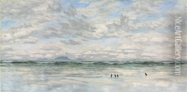 A Summer Day, Whitesands Bay, Pembrokeshire, South Wales Oil Painting - John Brett