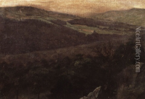 View From Wharncliffe Crags, Sheffield Oil Painting - Edward John Poynter