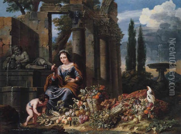 Allegory Of Summer Oil Painting - Jan Pauwel Gillemans the Younger