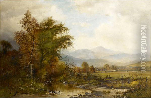 Untitled (autumn Landscape) Oil Painting - Frank C. Bromley