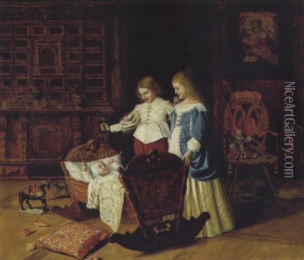 La Chambre Des Enfants Oil Painting - Paul Gustave Robinet