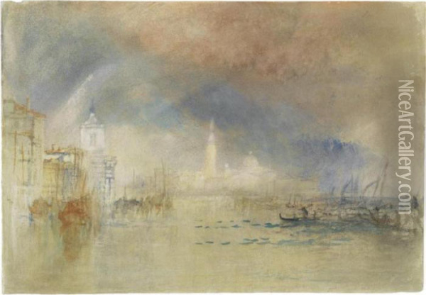 Venice: Looking Towards The Dogana And San Giorgio Maggiore, With A Storm Approaching Oil Painting - Joseph Mallord William Turner