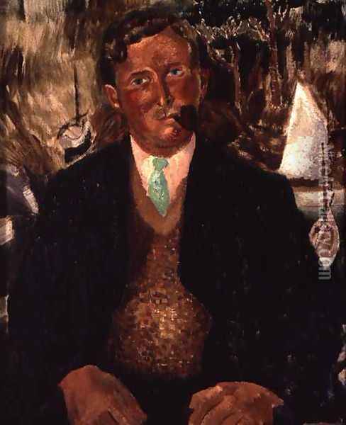 Man with a Green Necktie Oil Painting - Christopher Wood
