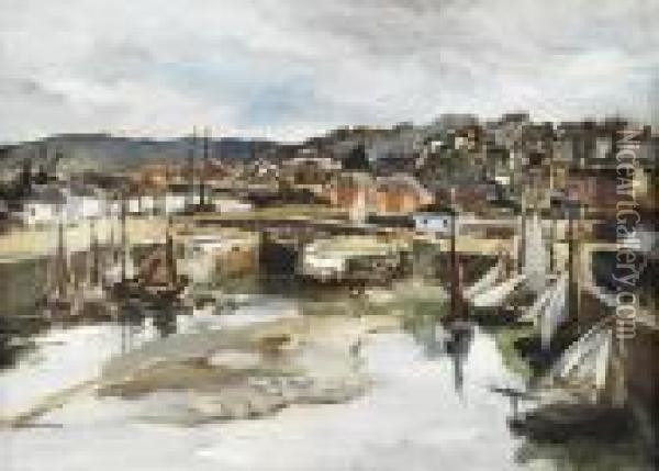 Le Port A Maree Basse Oil Painting - Marcel Leprin