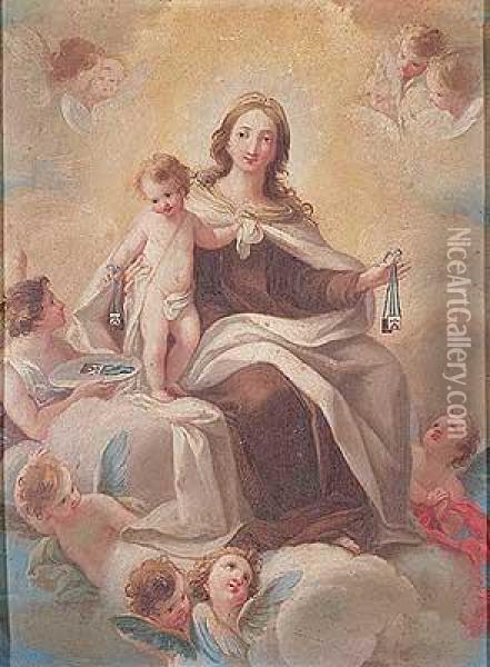 Virgen Del Carmen Oil Painting - Mariano Salvador Maella