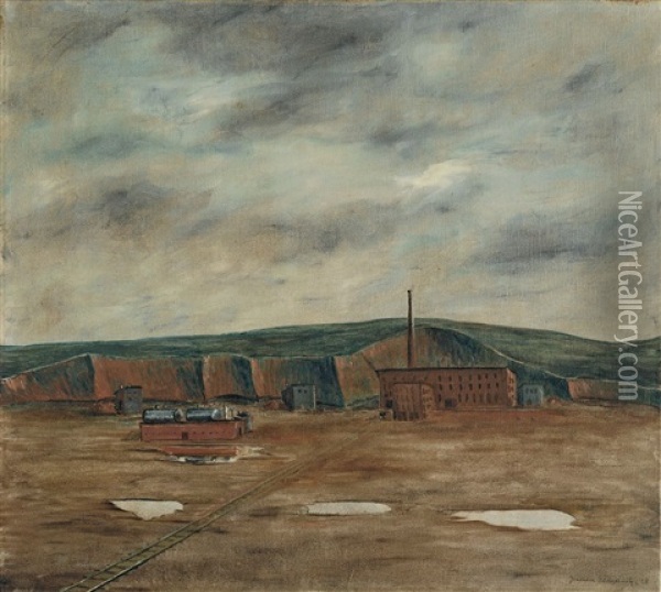 Fabriklandschaft Oil Painting - Joachim (Hans Boetticher) Ringelnatz