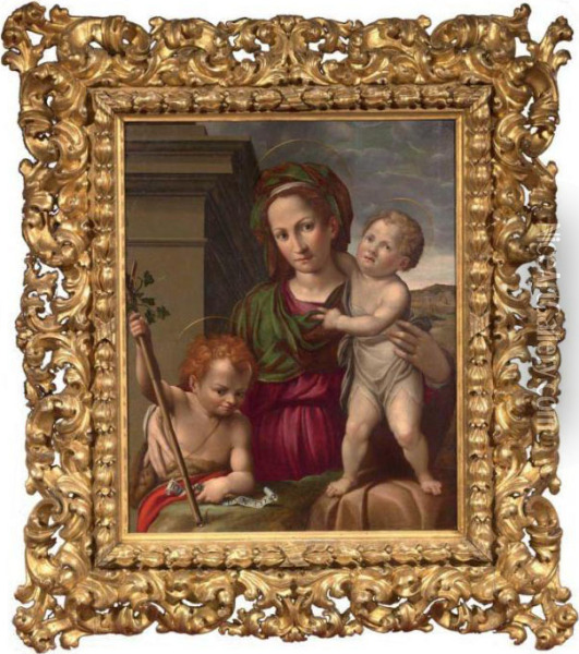 Sacra Famiglia Con San Giovannino Oil Painting - Francesco Ubertini Bacciacca