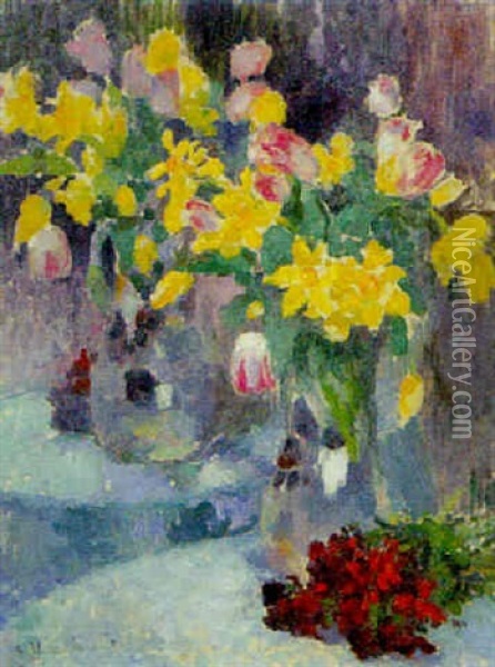 Blumenstilleben Oil Painting - Gaston Haustrate